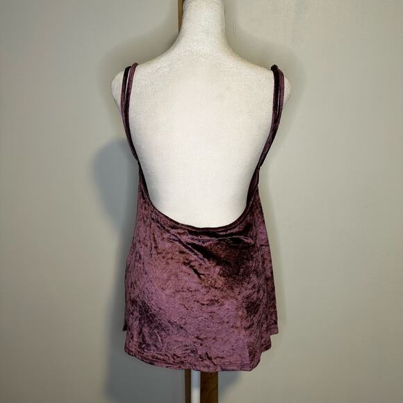 Free People Intimately purple velvet backless tank top size M NWT - Picture 5 of 12